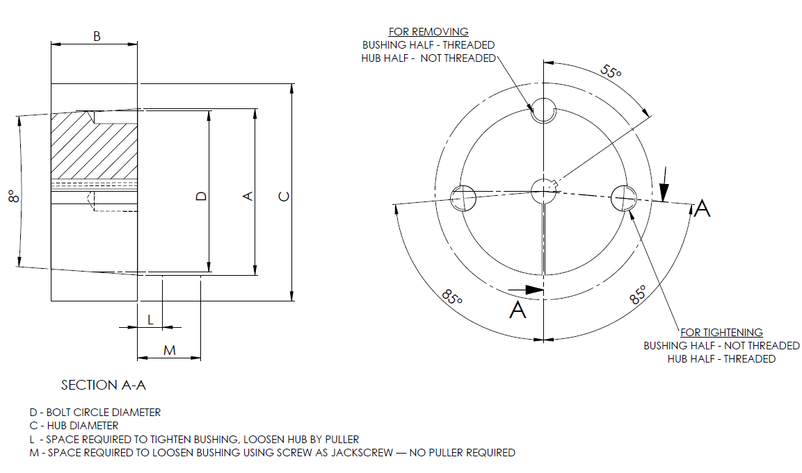 TAPERED BUSHING DRAWING